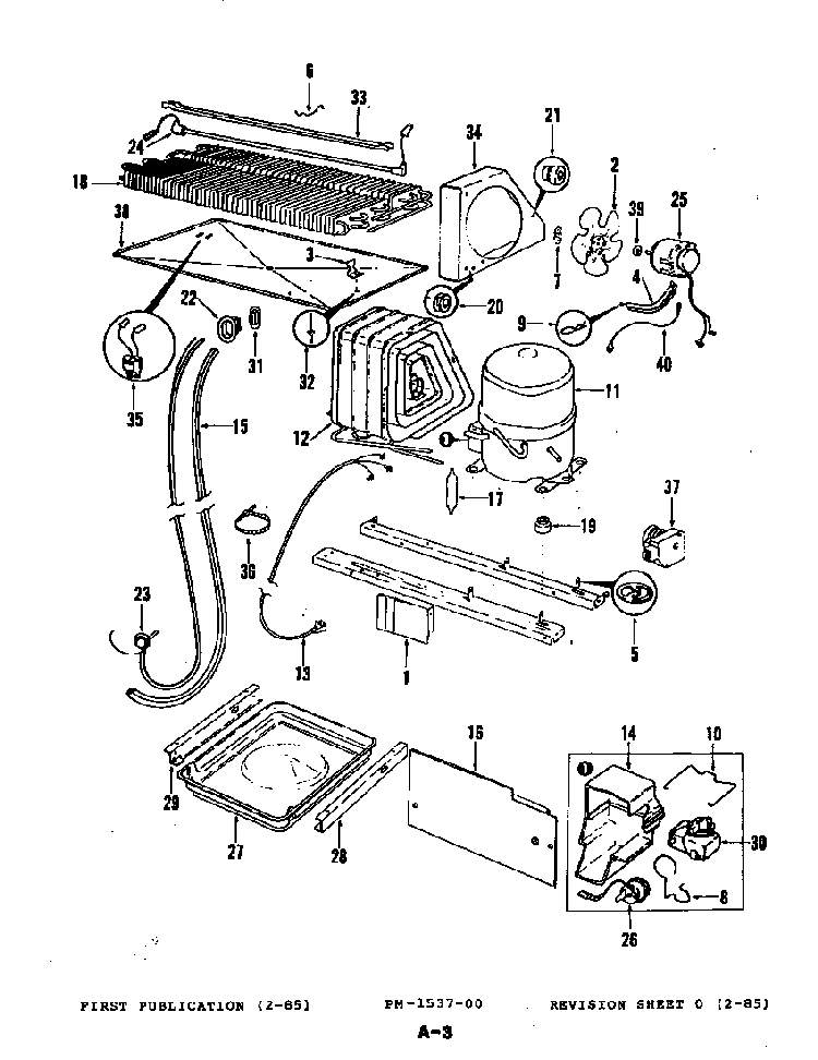 Unit Compartment & System Diagram and Parts List for RB17CN-2AF 4C69A Magic Chef Refrigerator