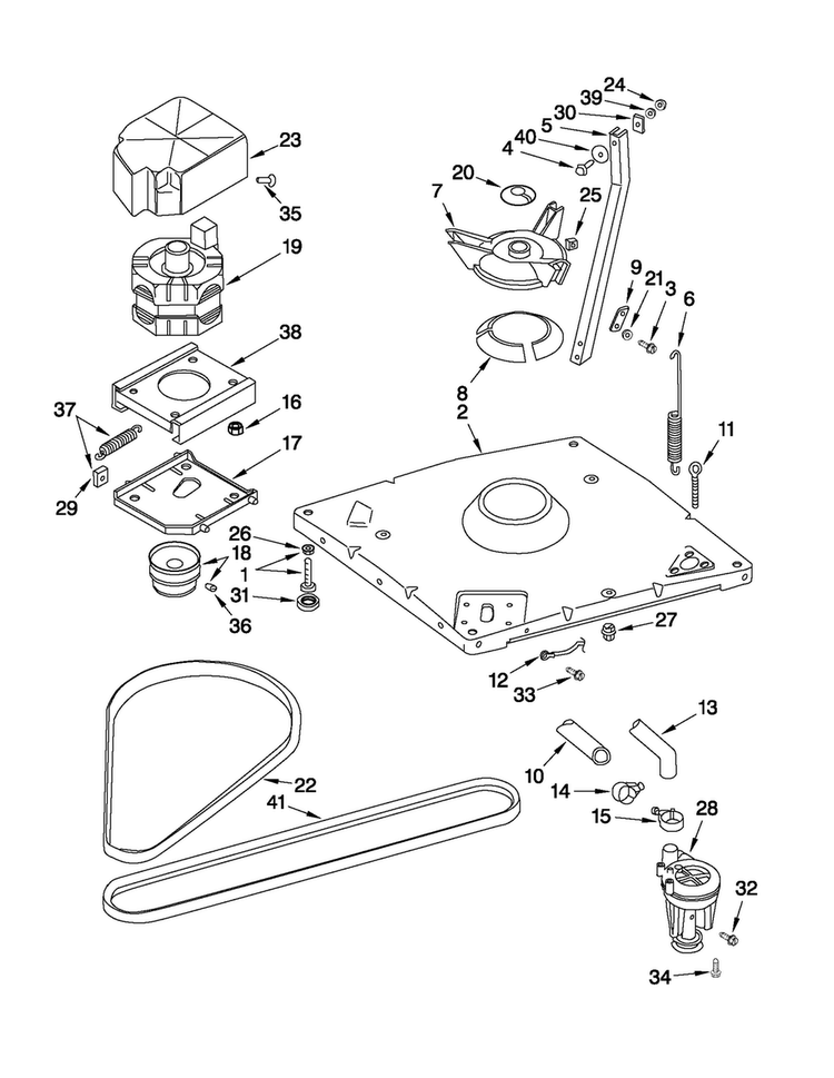 Base Parts Diagram and Parts List for MAT13MNLWW  Maytag Washer