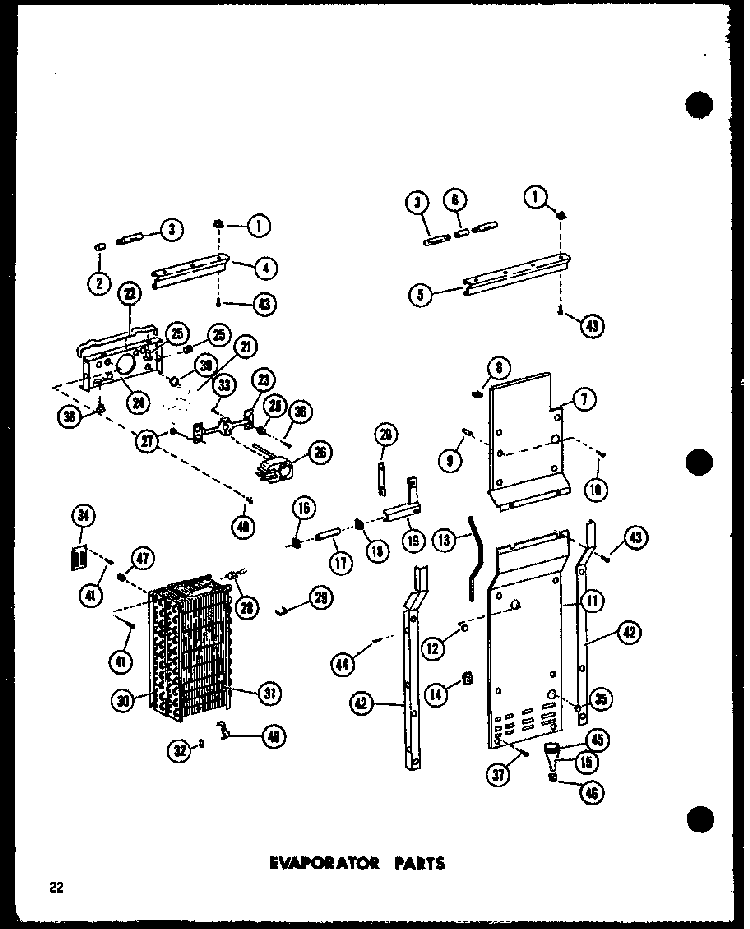 Evaporator Parts Diagram and Parts List for SRI-22E-A-P74870-11WA  Amana Refrigerator