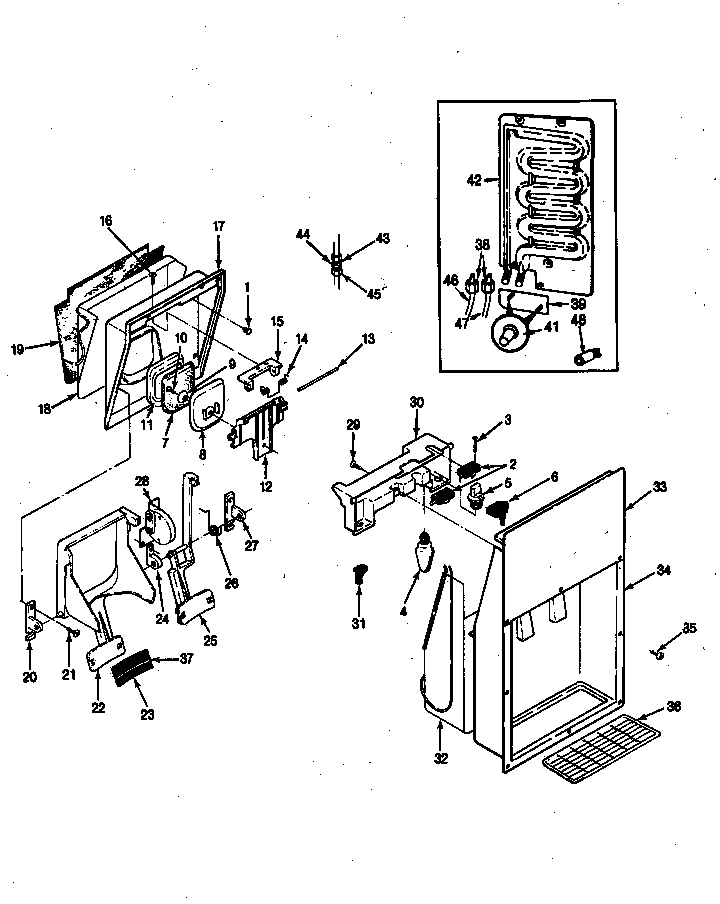 Ice & Water Dispenser Diagram and Parts List for RC20LA-3AW-BS10C  Magic Chef Refrigerator