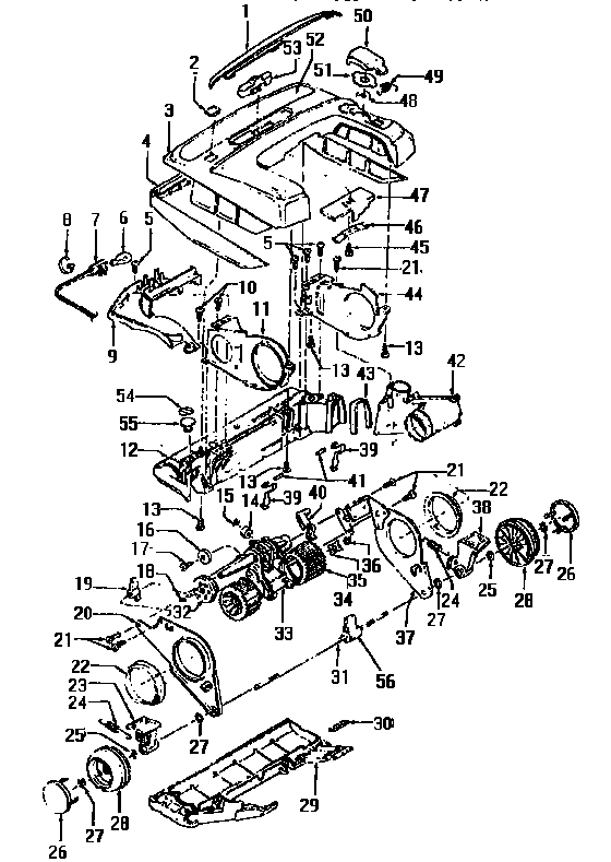 Nozzle And Motor Assembly Diagram and Parts List for U6335-930  Hoover Upright Vacuum