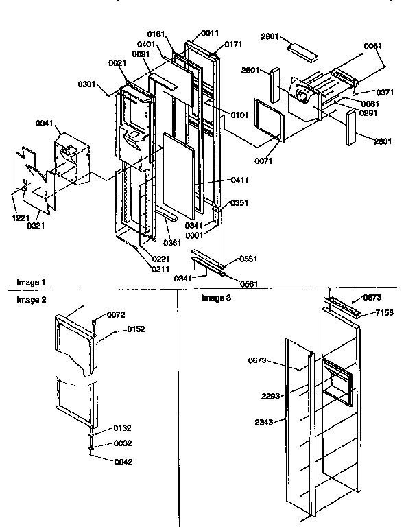 Freezer Door Diagram and Parts List for 57085-P1190813WE  Amana Refrigerator