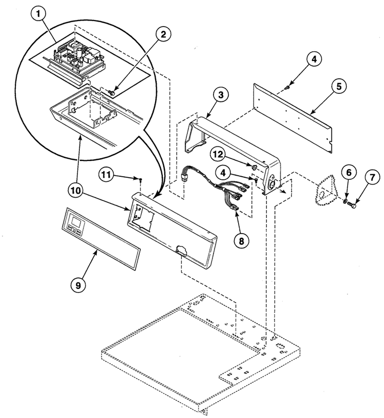 Control Assy Diagram and Parts List for SDE607LF  Speed Queen Dryer