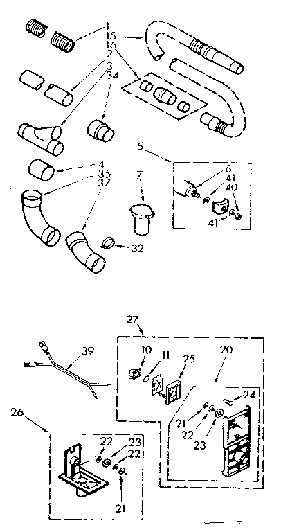 Installation Parts Diagram and Parts List for 1164052190  Kenmore Central Vacuum