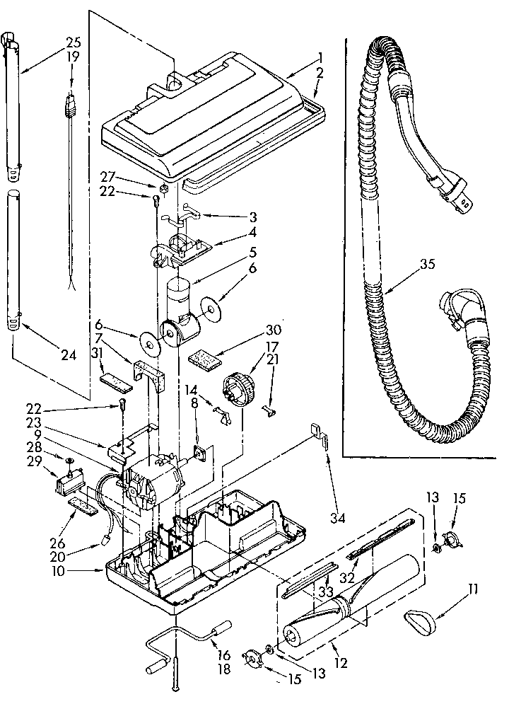 Power-mate Diagram and Parts List for 1162035081  Kenmore Canister Vacuum