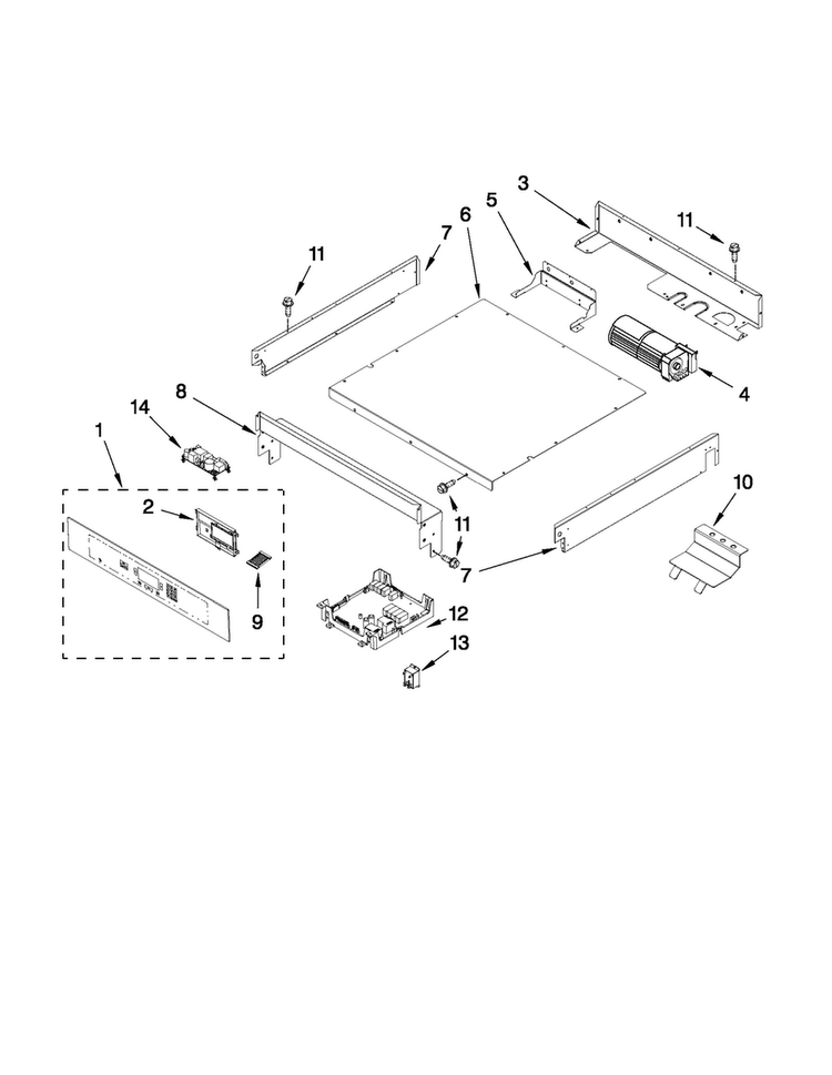 Control Panel Parts Diagram and Parts List for JJW2830WP01  Jenn-Air Wall Oven