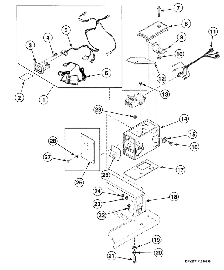 Card Reader Diagram and Parts List for SDE707WF  Speed Queen Dryer