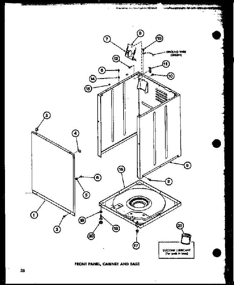 Front Panel Diagram and Parts List for TAA400 P77040-2W Amana Washer