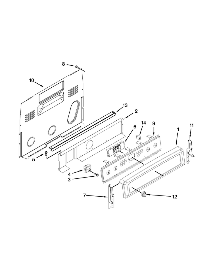 Control Panel Parts Diagram and Parts List for MER8800DE1  Maytag Range