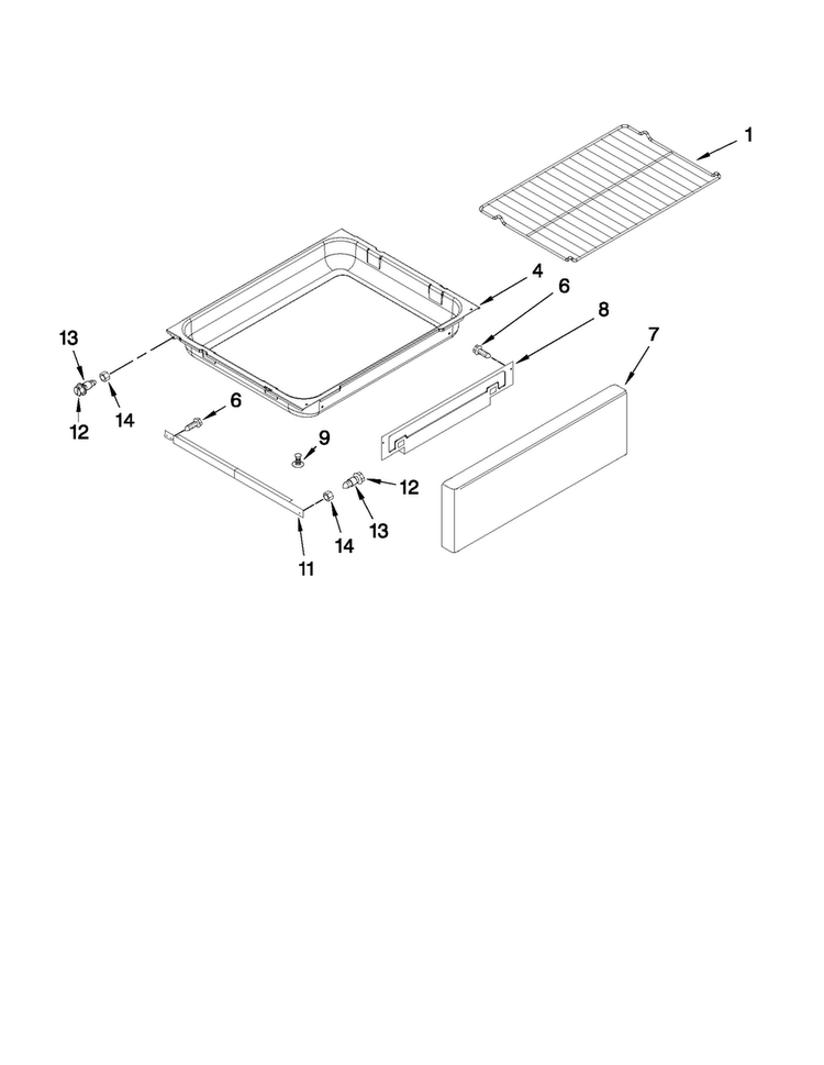 Drawer And Rack Parts Diagram and Parts List for MGR8772WB1  Maytag Range