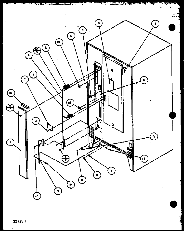 Cabinet Back Diagram and Parts List for TQ20QBW-P1111604WW  Amana Refrigerator