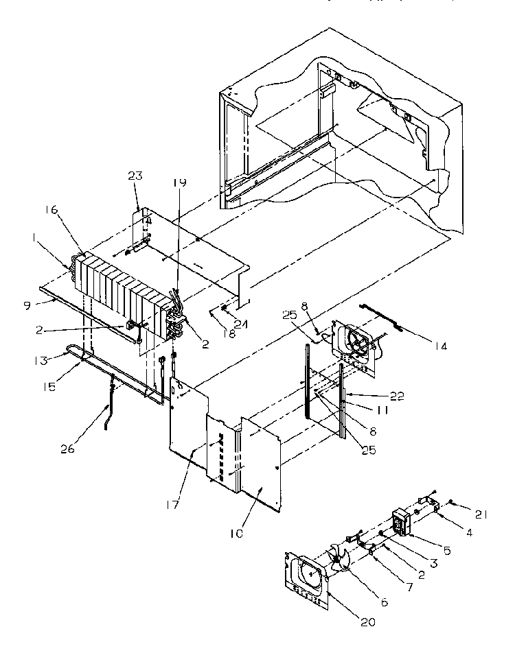 Evaporator Assembly Diagram and Parts List for TV18S4W-P1194902WW  Amana Refrigerator