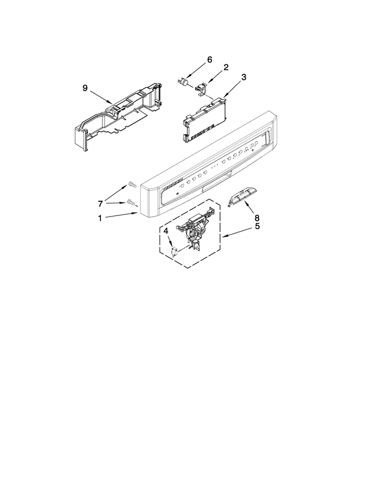 Control Panel Parts Diagram and Parts List for MDB6709AWB1  Maytag Dishwasher