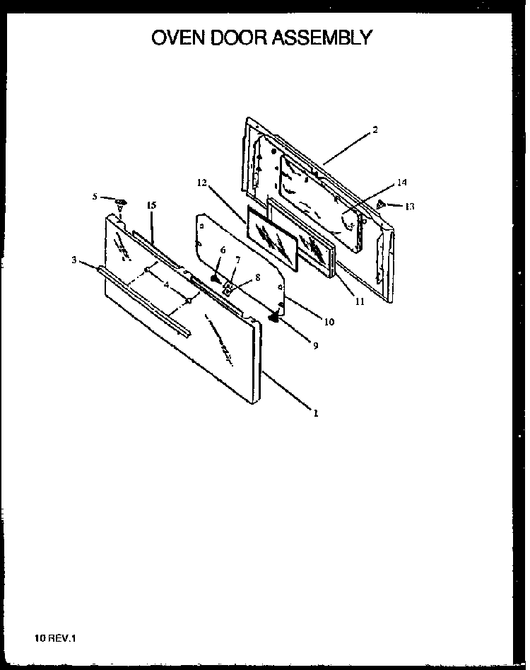 Oven Door Assembly Diagram and Parts List for SBK29FA P1142362NL Amana Range