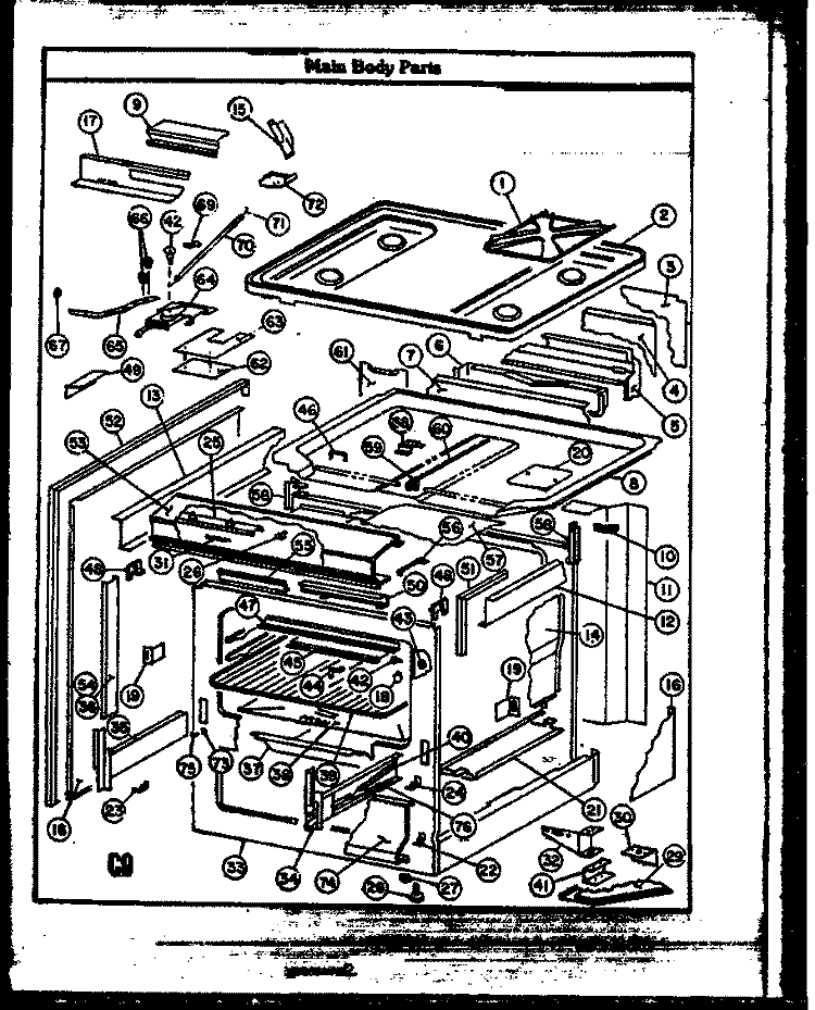Page 1 Diagram and Parts List for RKS395  Caloric Microwave Oven Combo