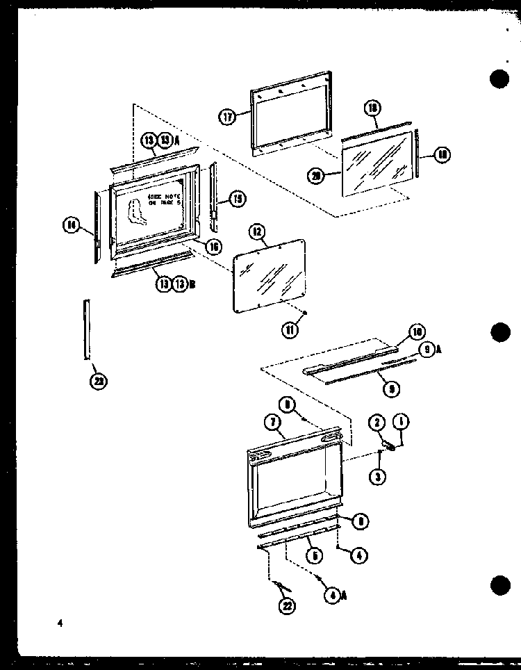 Door Diagram and Parts List for RR P72110-6M Amana Microwave