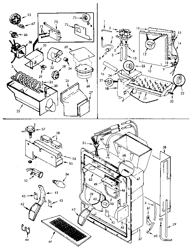 Dispenser / Ice Bucket/ice Maker Diagram and Parts List for JRSD225B M9Q20A Jenn-Air Refrigerator