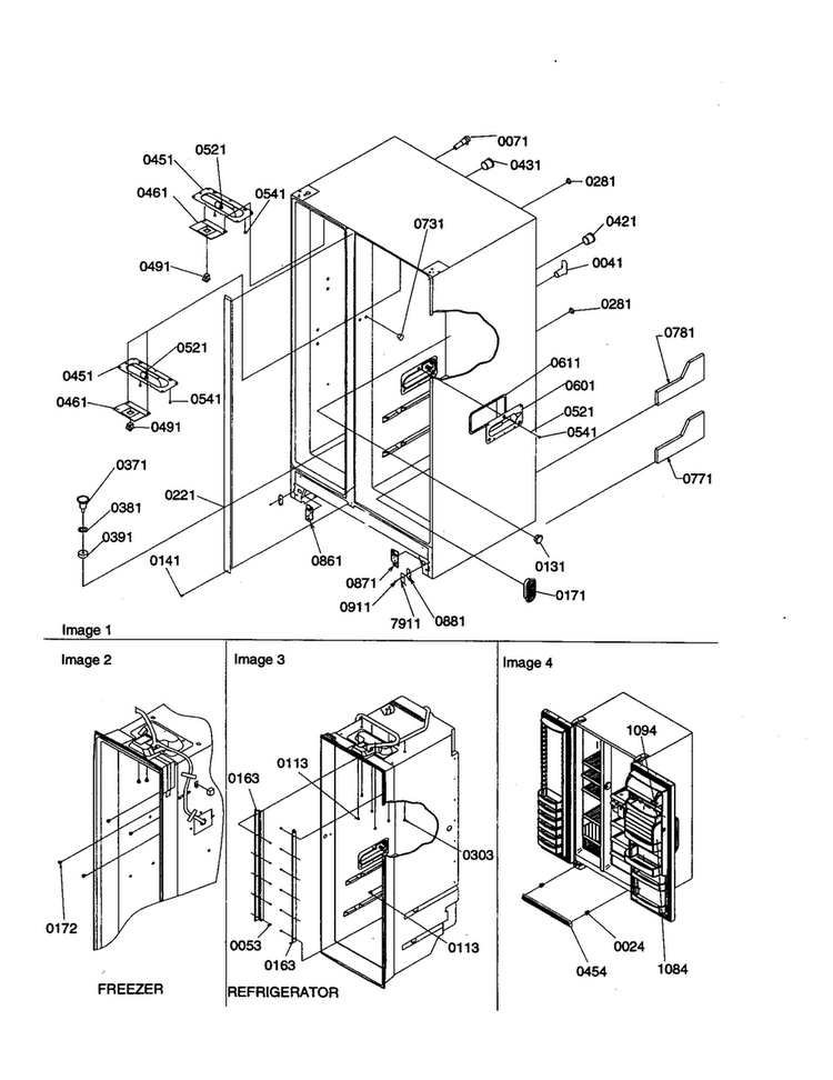 Cabinet Diagram and Parts List for SB21VPSE-P1315603WE  Amana Refrigerator