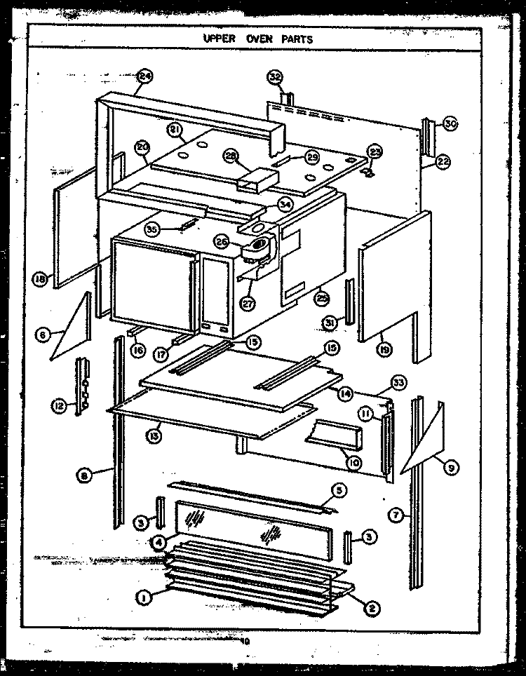 UPPER OVEN PARTS Diagram and Parts List for RKS-396  Caloric Microwave Oven Combo