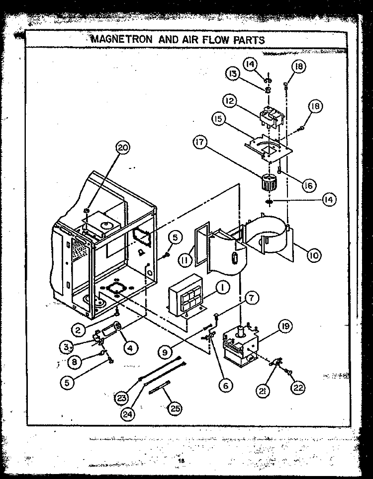 MAGNETRON AND AIR FLOW PARTS Diagram and Parts List for RKS-396  Caloric Microwave Oven Combo