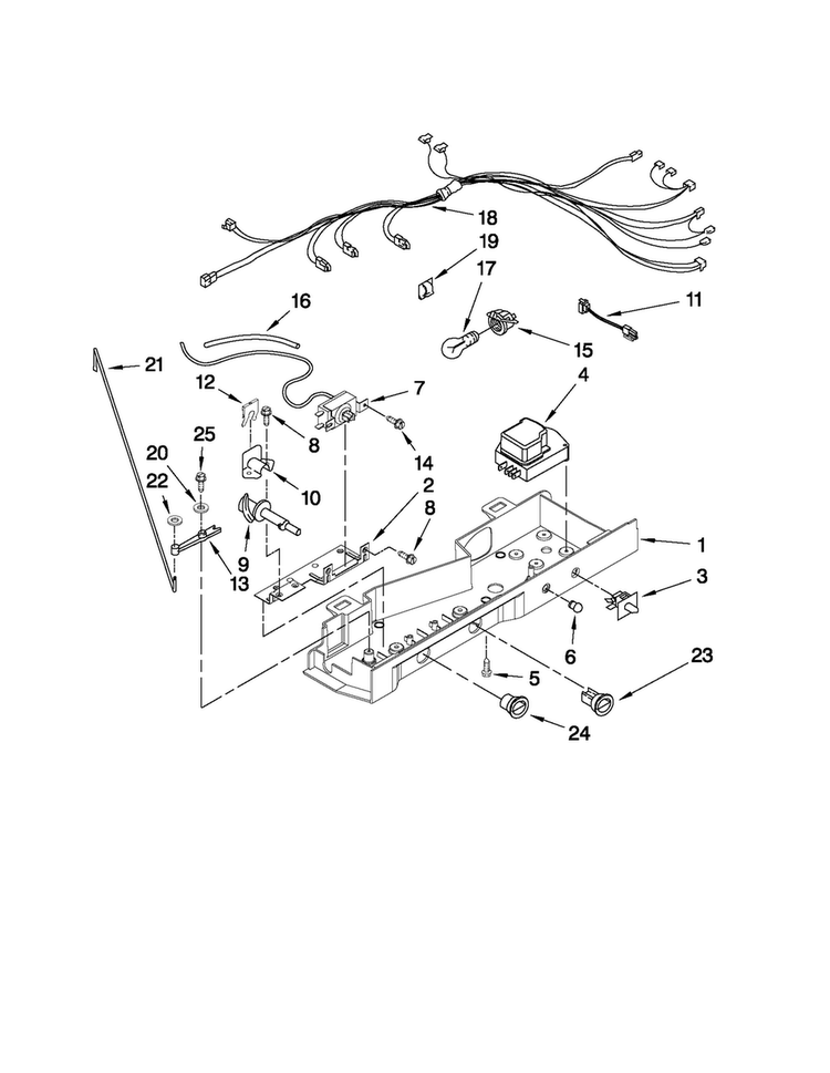 Control Parts Diagram and Parts List for MSD2242VES03  Maytag Refrigerator