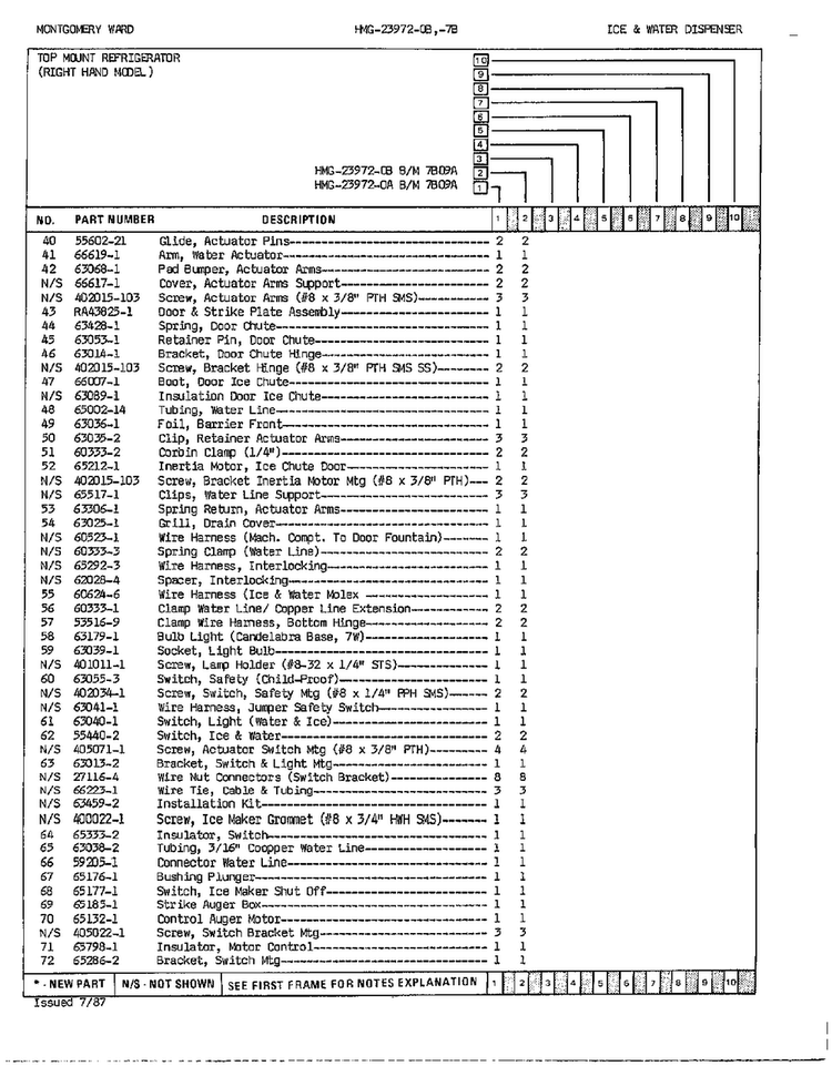 Ice And Water Dispenser Page 3 Diagram and Parts List for 23972A  Admiral Refrigerator