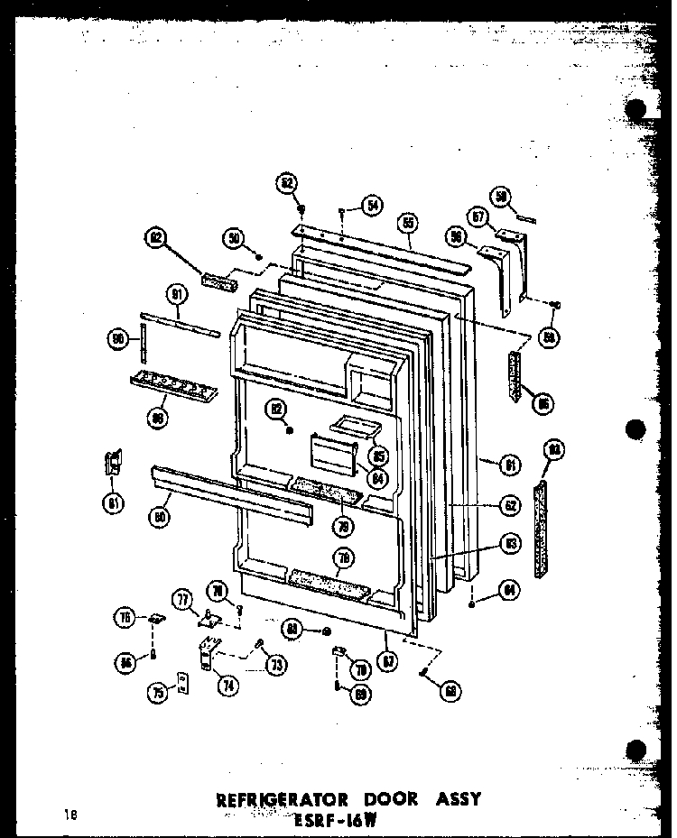 Section 2 Diagram and Parts List for ESRF-16W-AG-P60303-5WG  Amana Refrigerator