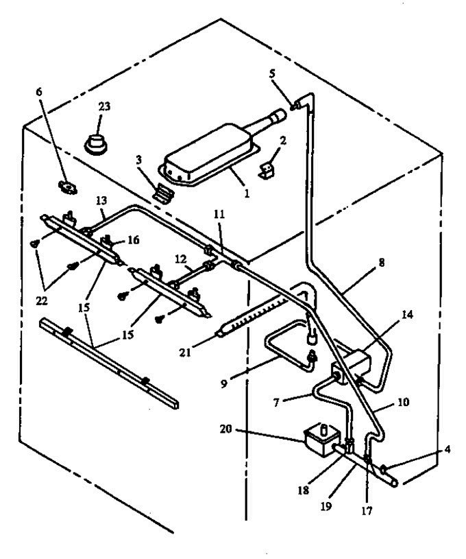 01 - Gas Components Diagram and Parts List for RST307 ALL/RST307/ALL Maytag Range