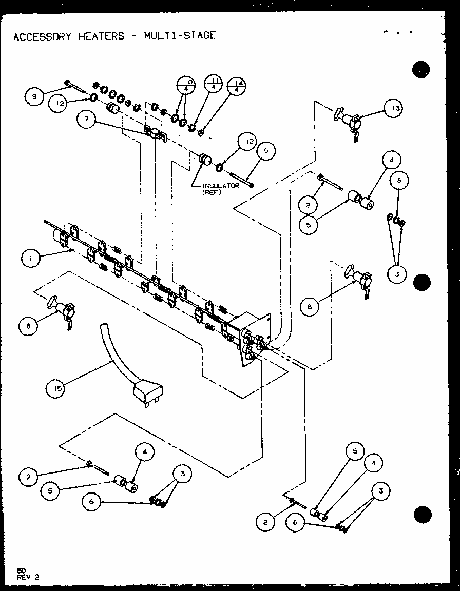 (230/208v.,4.0kw) Diagram and Parts List for PTC07300ER P9882501R Amana Air Conditioner