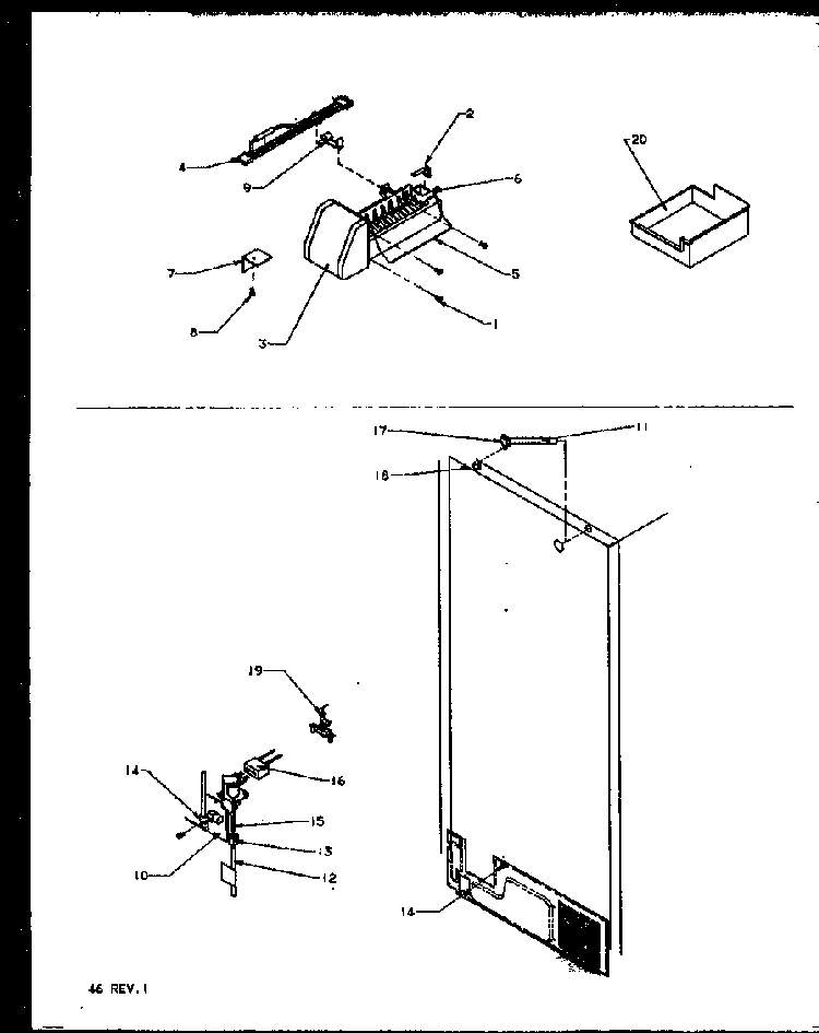 Section 14 Diagram and Parts List for TS18R2G-P1158311WG  Amana Refrigerator