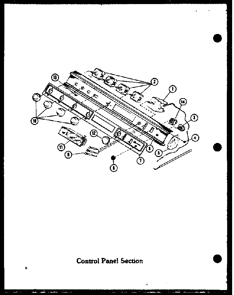Control Panel Section Diagram and Parts List for ADMIC-P8592803S  Amana Range