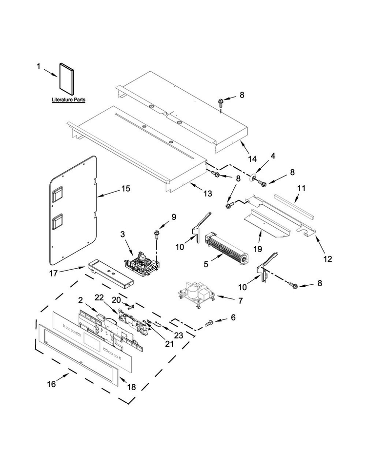 Control Panel Parts Diagram and Parts List for JMW2427DB01  Jenn-Air Microwave