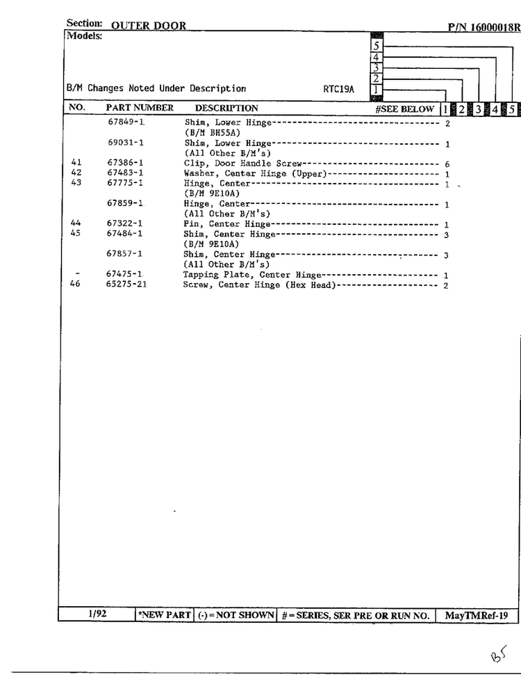 Outer Door Page 4 Diagram and Parts List for 19694  Maytag Refrigerator