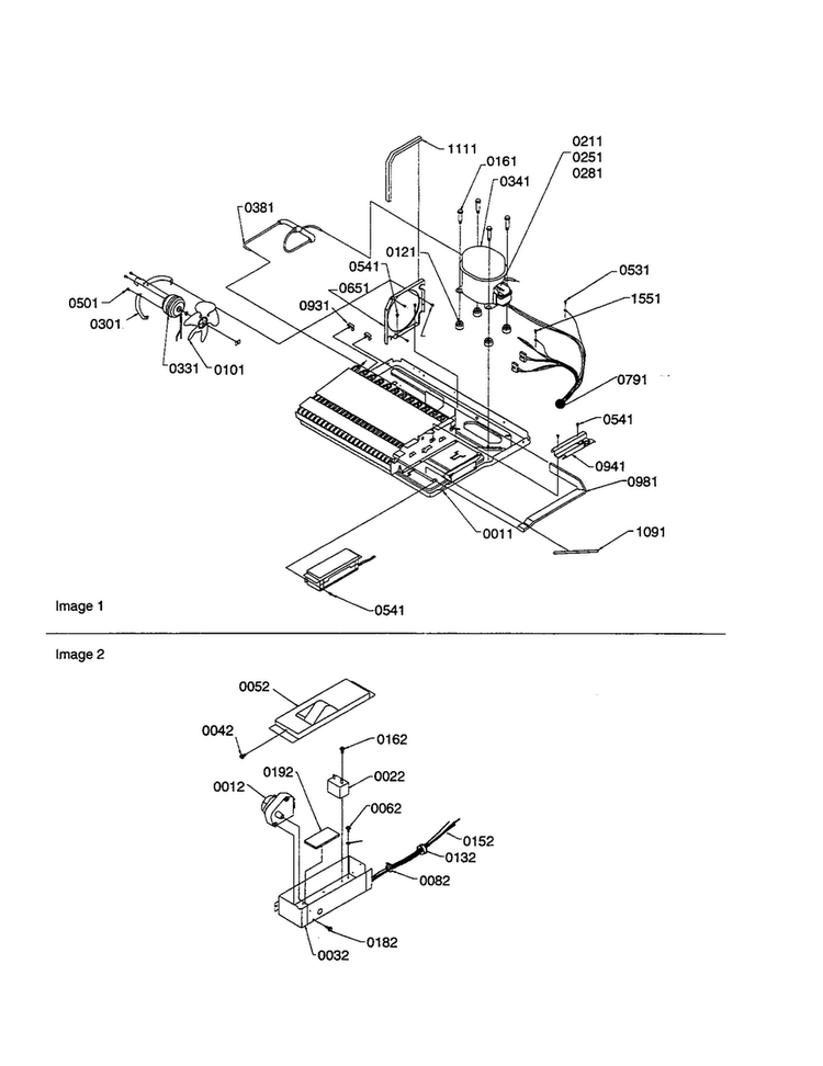 Machine Compartment/muffler/h.v.box Diagram and Parts List for SRI21VE-P1315601WE  Amana Refrigerator