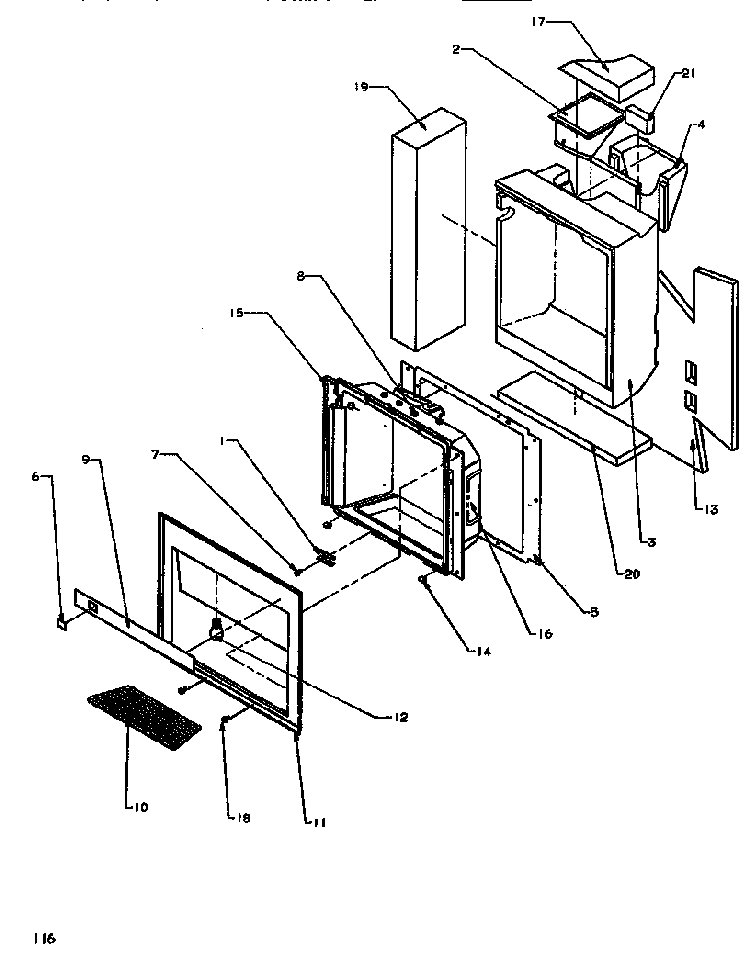 Ice & Water Cavity Diagram and Parts List for SSD522NBW-P1181001WW  Amana Refrigerator