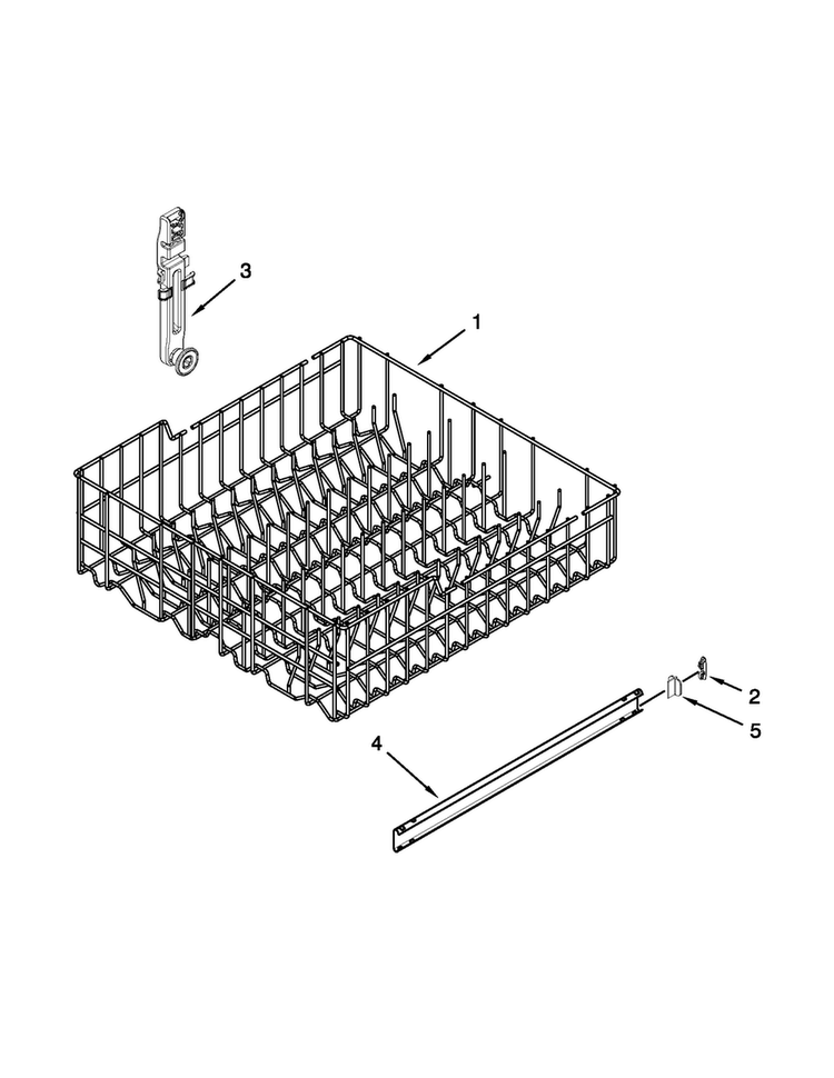 Upper Rack And Track Parts Diagram and Parts List for MDB4409PAS2  Maytag Dishwasher