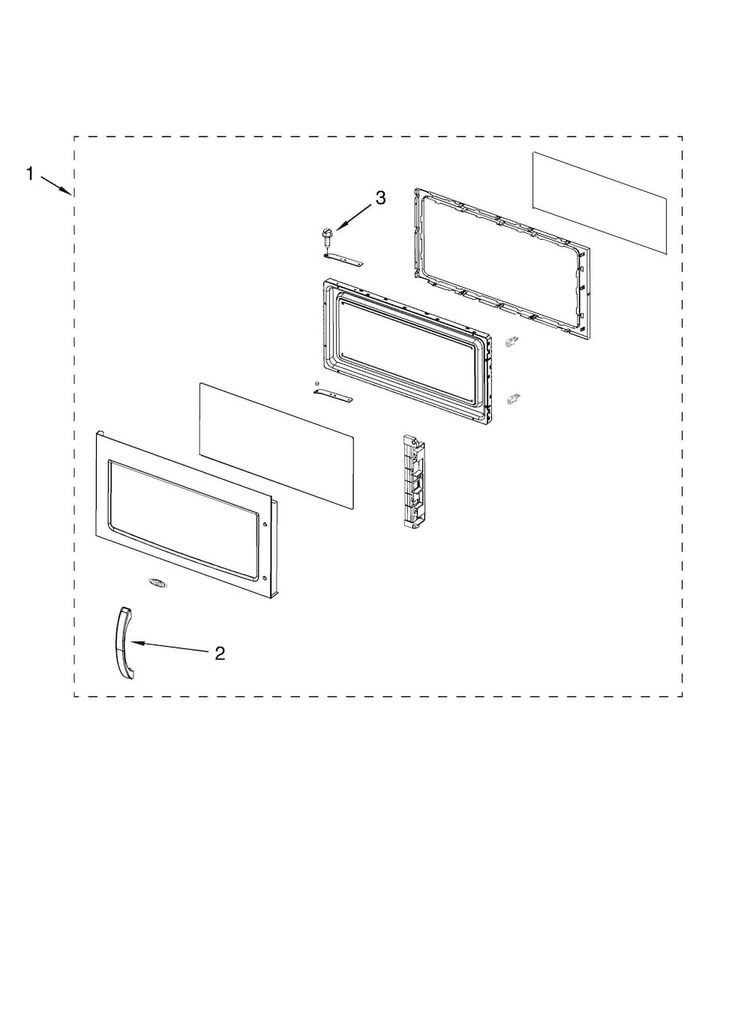 Door Parts Diagram and Parts List for AMV1160VAW0  Amana Microwave