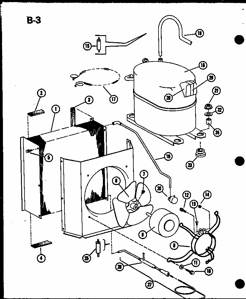 System & Air Parts (epcg2408-1b/p67470-1c) (epcg3010-1b/p67470-2c) (epcg3612-1b/p67470-3c) Diagram and Parts List for EPCG4213-1B P67470-4C Amana Air Conditioner