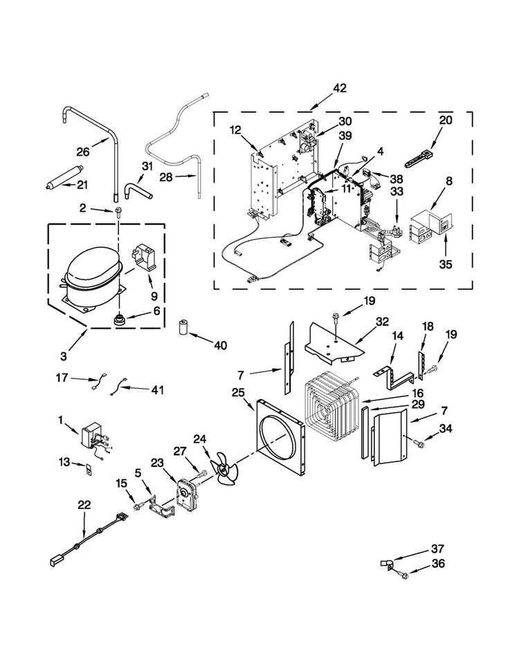 Upper Unit Parts Diagram and Parts List for JS48NXFXDW04  Jenn-Air Refrigerator