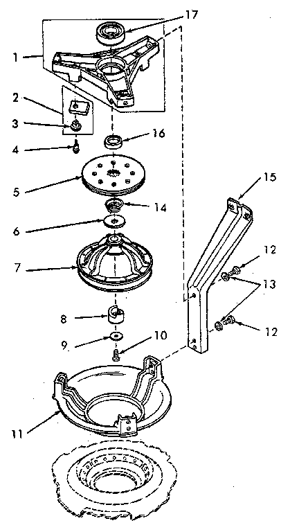 Bearing Housing, Brake, Pulley And Pivot Dome Diagram and Parts List for NA4621W33721  Speed Queen Washer