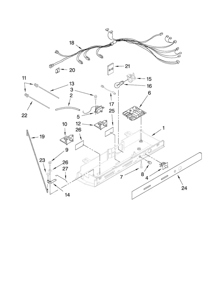 Control Parts Diagram and Parts List for MSD2572VES02  Maytag Refrigerator