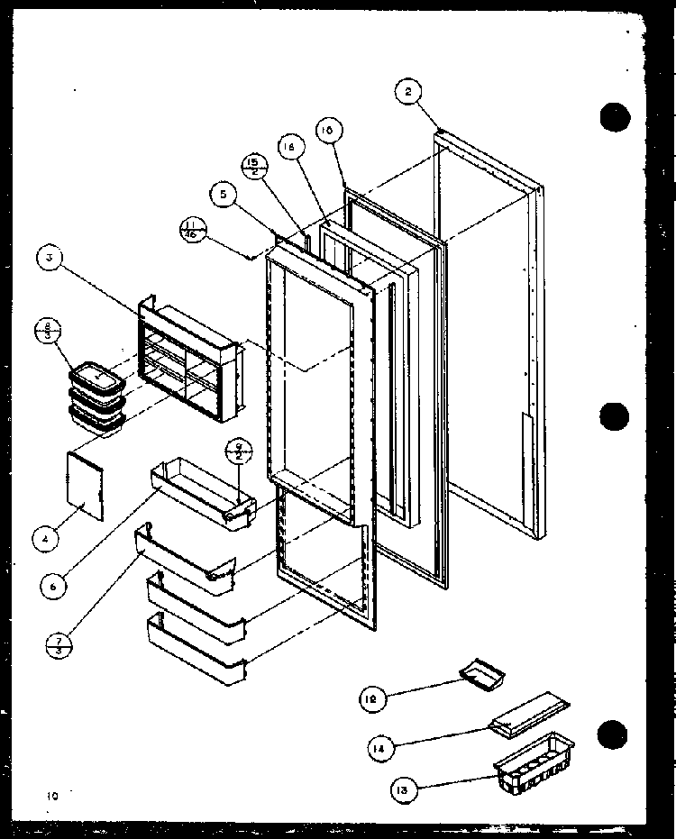 Refrigerator Door Diagram and Parts List for SZ22ML-P1120608WL  Amana Refrigerator