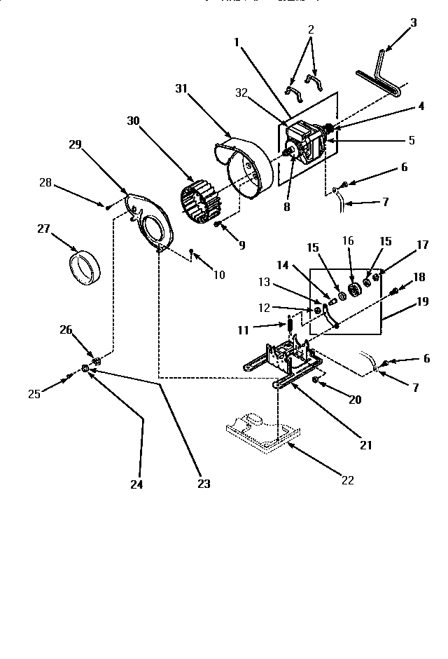 Motor, Exhaust Fan & Belt Diagram and Parts List for LGM549L-P1176708WL  Amana Dryer