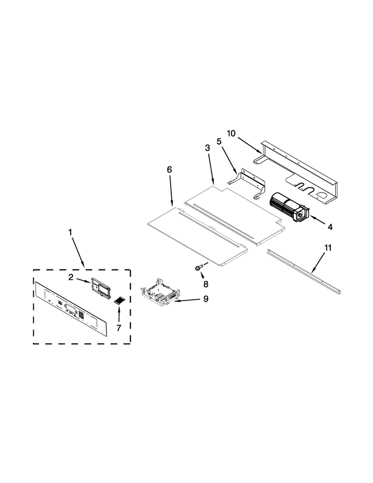 Control Panel Parts Diagram and Parts List for JMW2330WS02  Jenn-Air Microwave