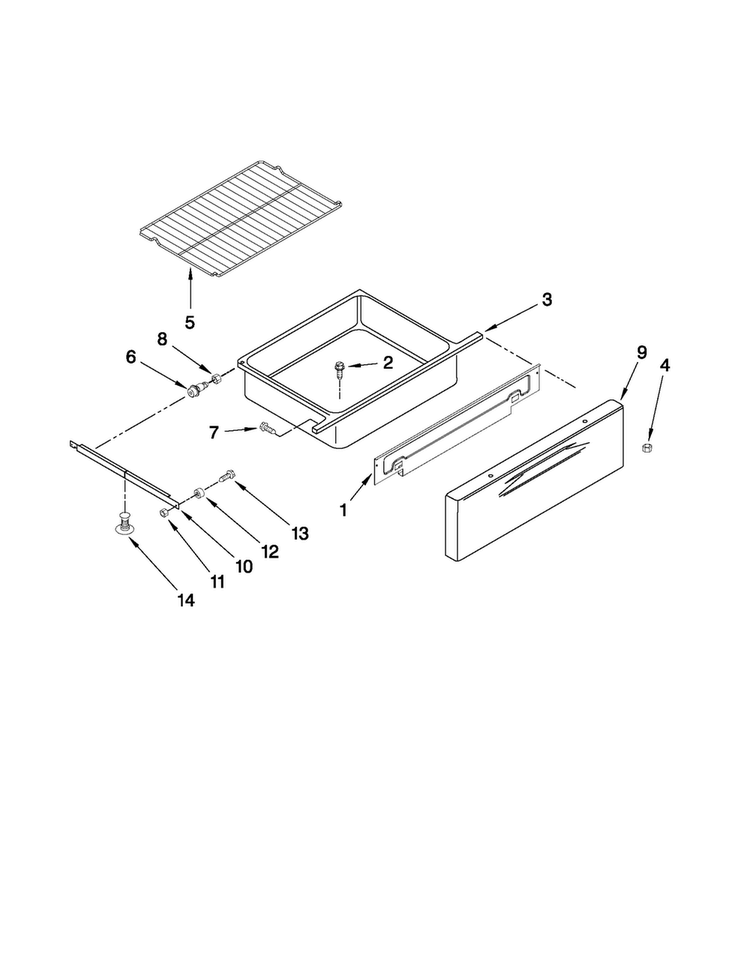 Drawer And Rack Parts Diagram and Parts List for MER8770WB1  Maytag Range