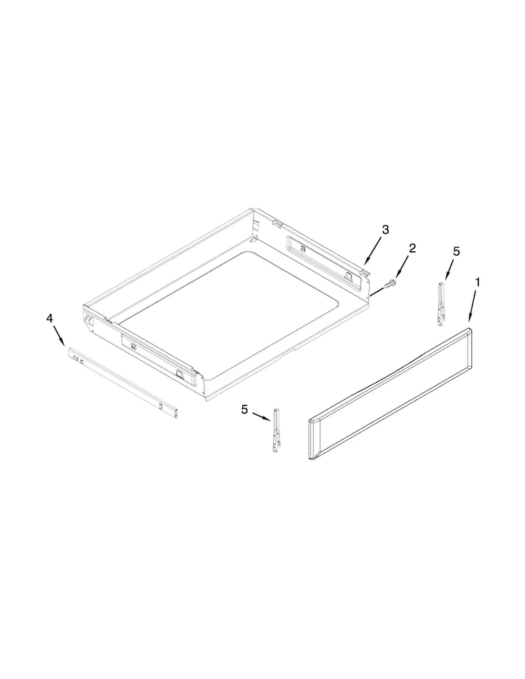 Drawer Parts Diagram and Parts List for MER8600DE0  Maytag Range