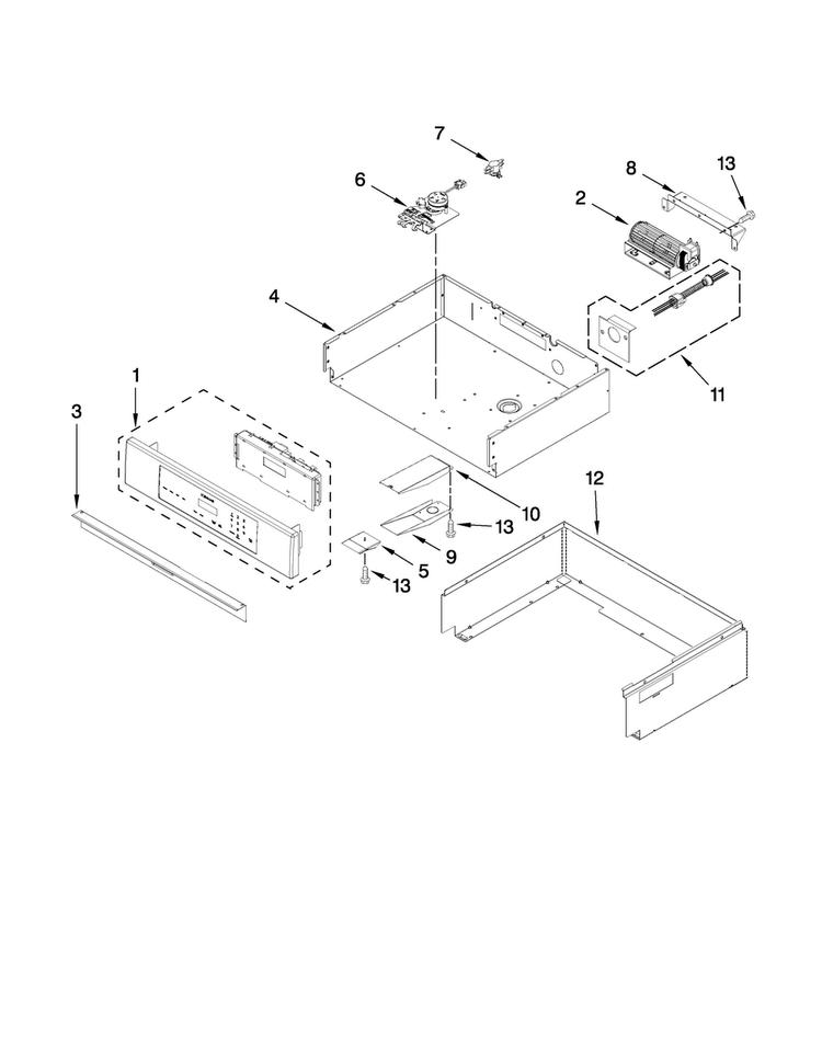 Control Panel Parts Diagram and Parts List for JMW9330DAB16  Jenn-Air Microwave Oven Combo