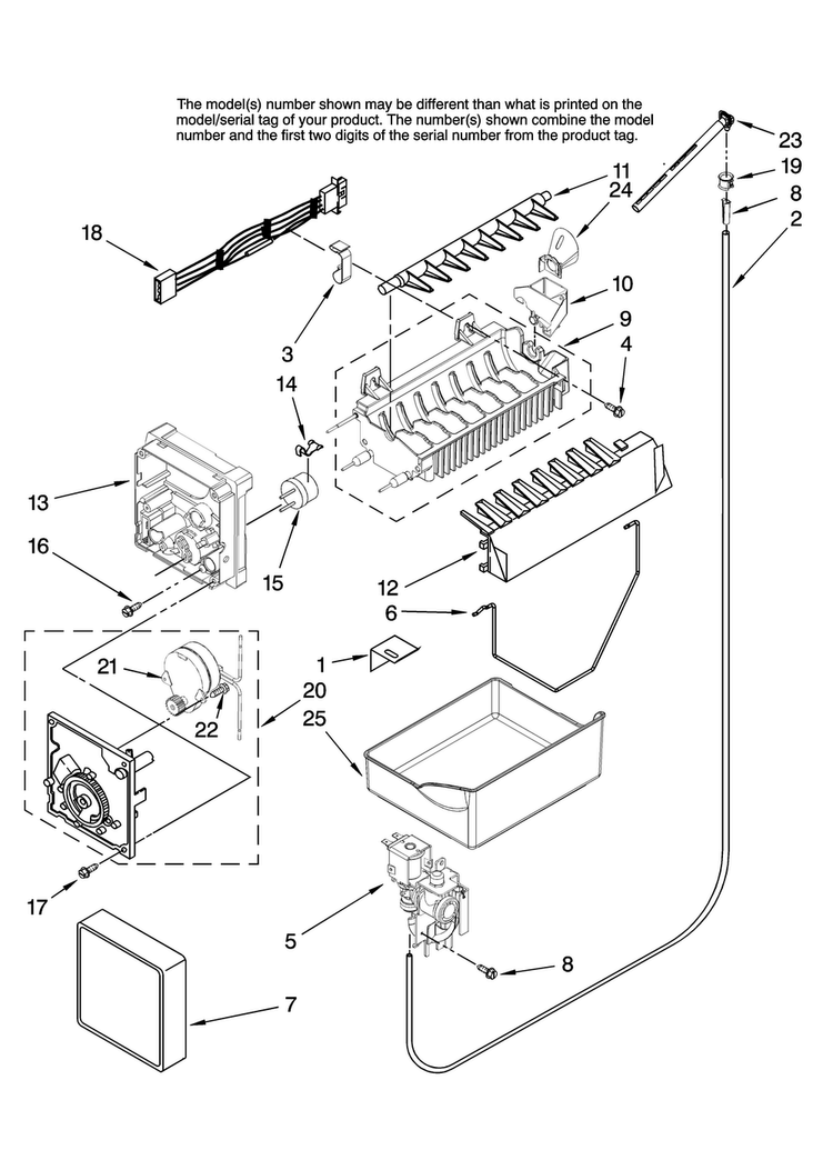 Icemaker Parts, Optional Parts Diagram and Parts List for MBL2556KES12  Maytag Refrigerator