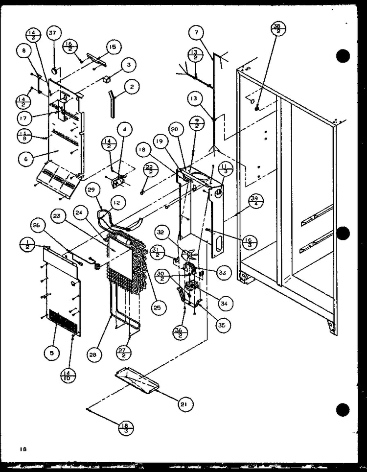 Section 8 Diagram and Parts List for SC25JP-7870114W  Amana Refrigerator