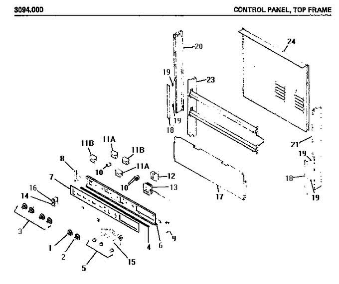 01 - Control Panel Diagram and Parts List for 3094000  Litton Microwave Oven Combo